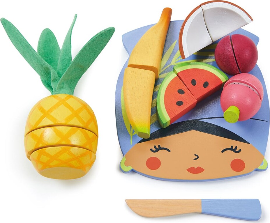 Tender Leaf - Legemad - Tropisk Frugt Med Skærebræt Og Kniv