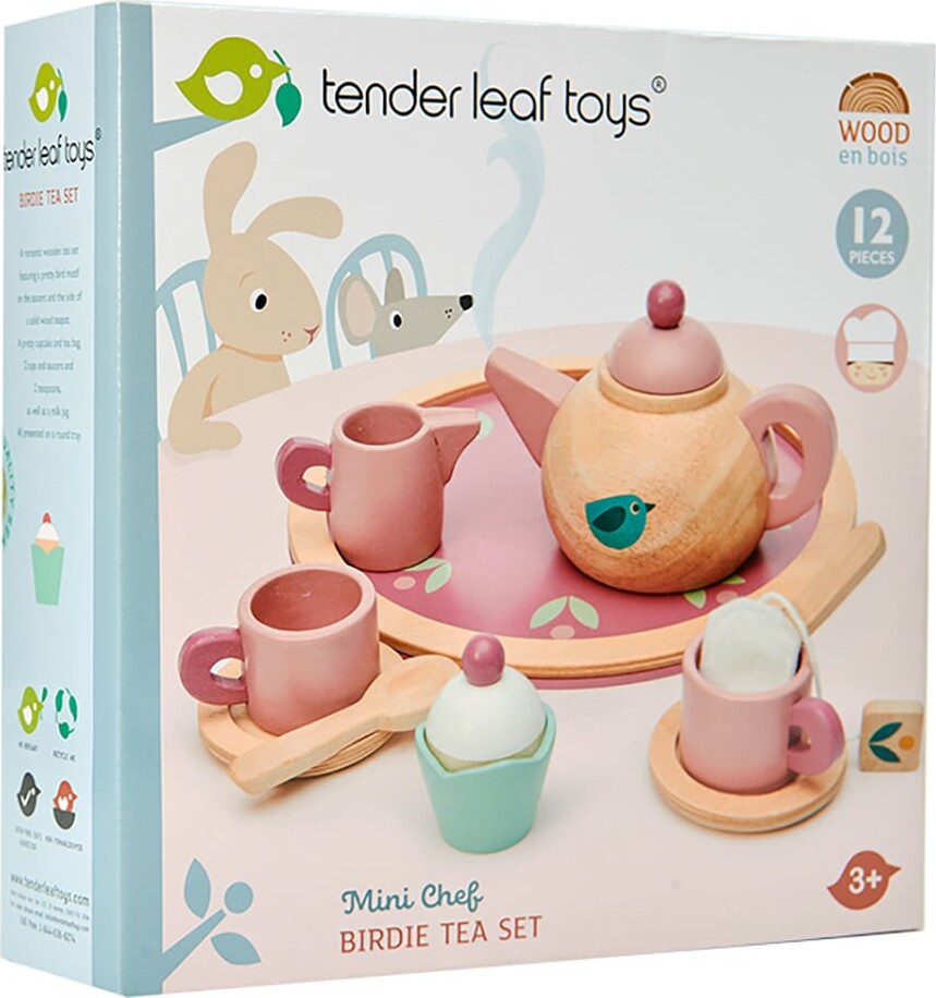 Tesæt Til Børn - Fugl - Træ - 12 Dele - Tender Leaf