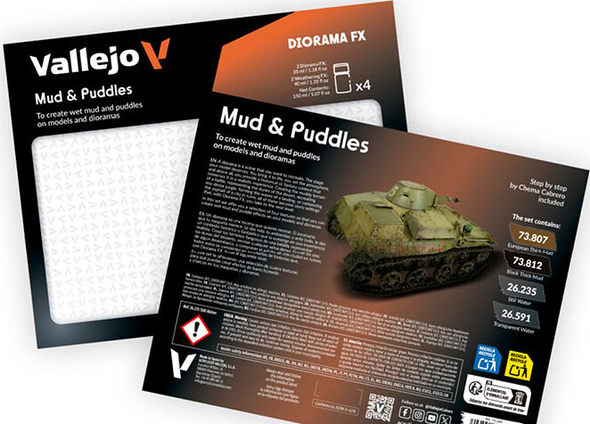 Vallejo - Mud And Puddles Maling Sæt - 4X35 Ml