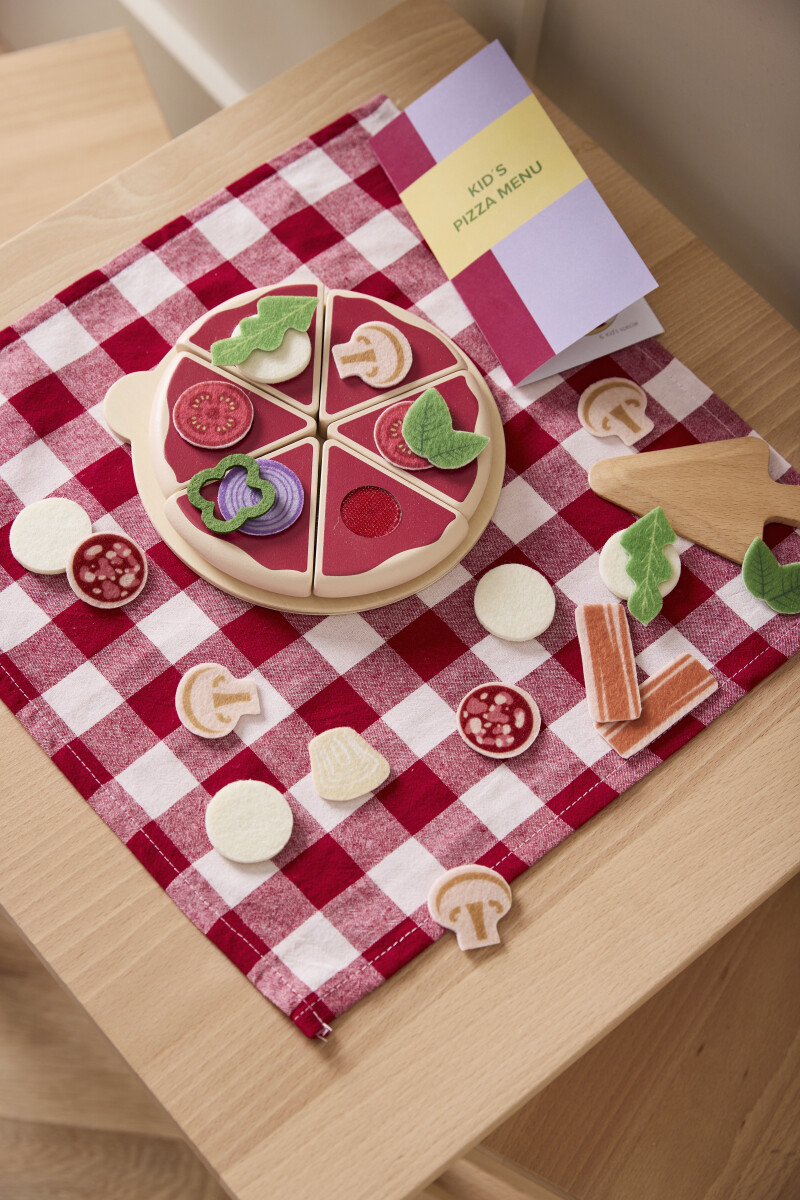 Pizza Legemad I Træ Med Velcro - Pizza Sæt - Kids Concept