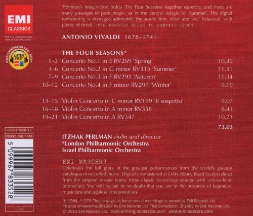 Vivaldi - The Four Seasonsthree Concertos For Violin