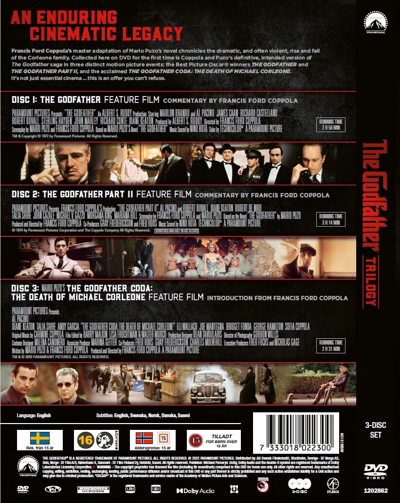 The Godfather Trilogy DVD Film → Køb billigt her - Gucca.dk