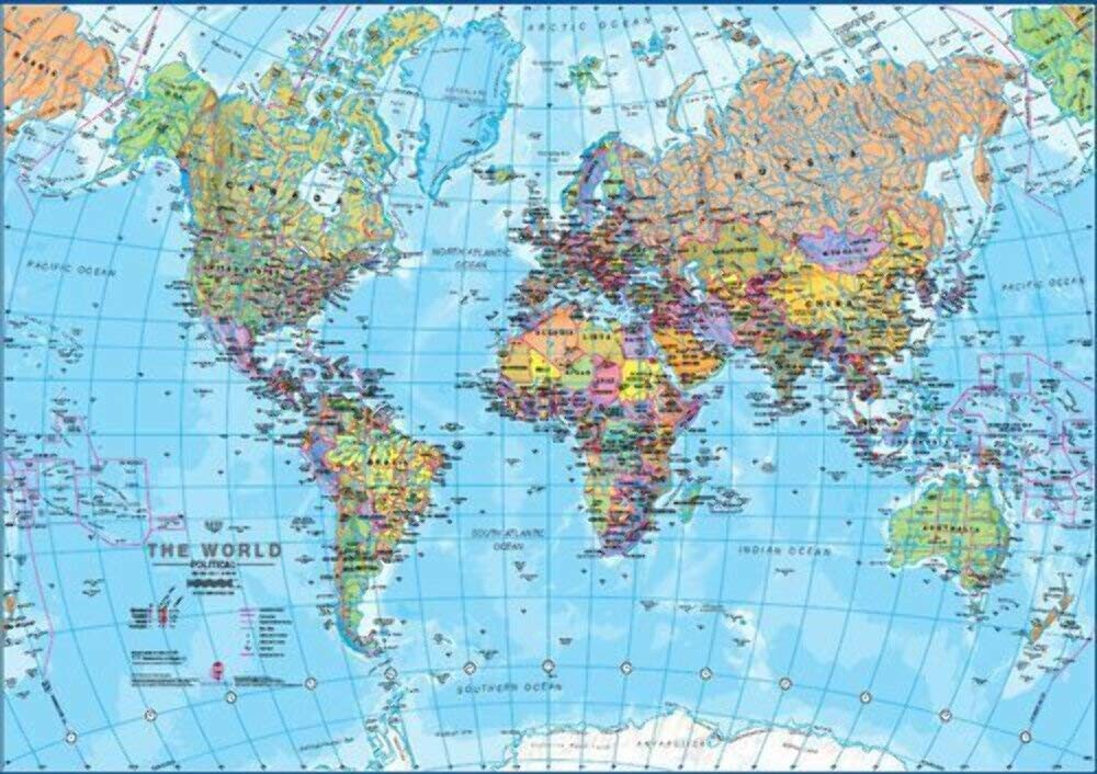 Verdenskort Puslespil - 1000 Brikker - Map Of The World Puzzle