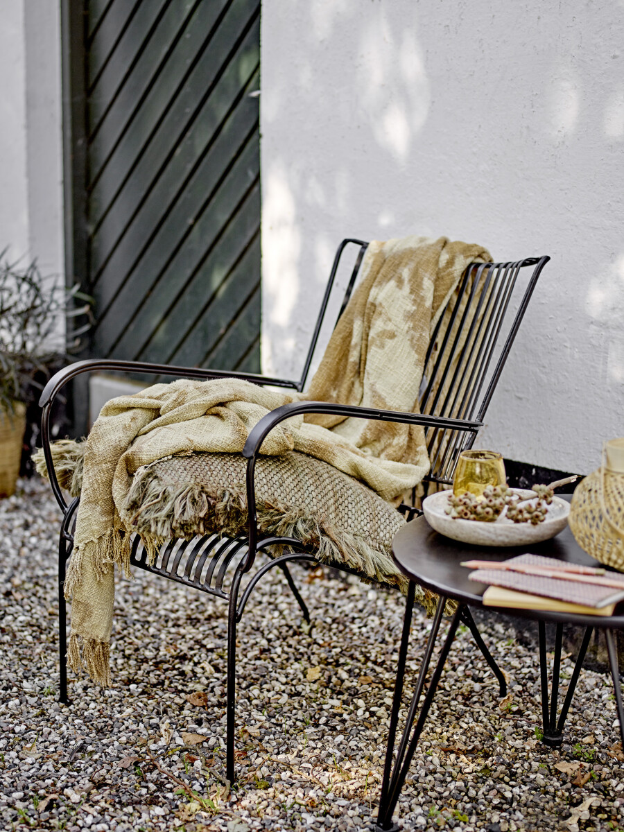 Bloomingville - Thelma Plaid - Gul - Bomuld - 150X125 Cm