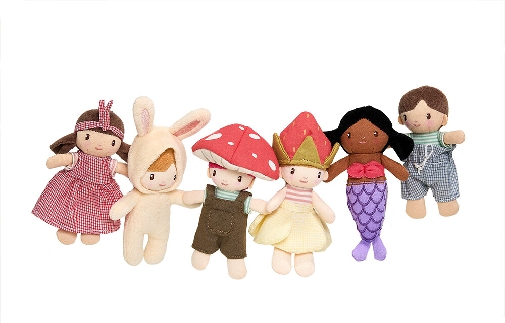 Threadbear Design - Dukke - Little Peeps - Poppy Strawberry 13 5 Cm