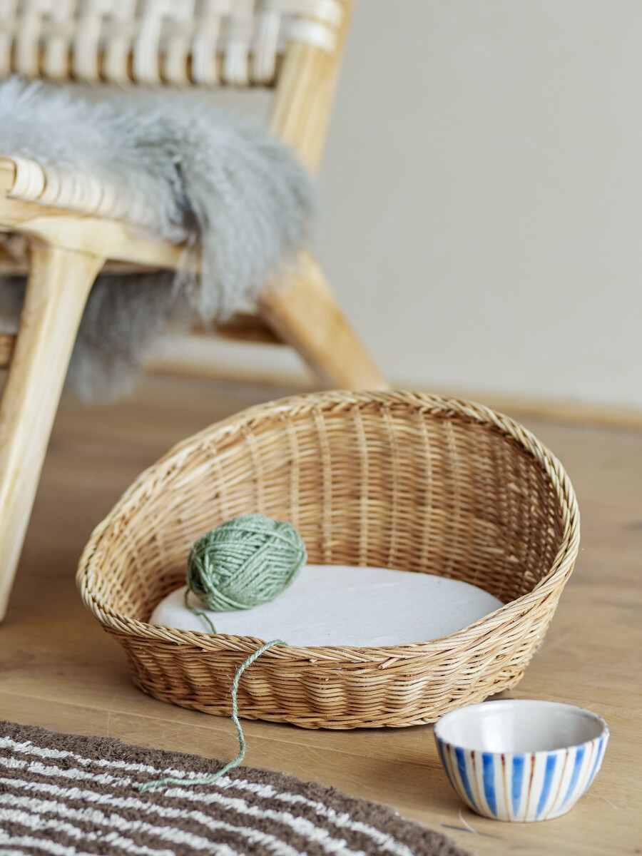 Bloomingville - Tille Kattekurv - Natur - Rattan Flet