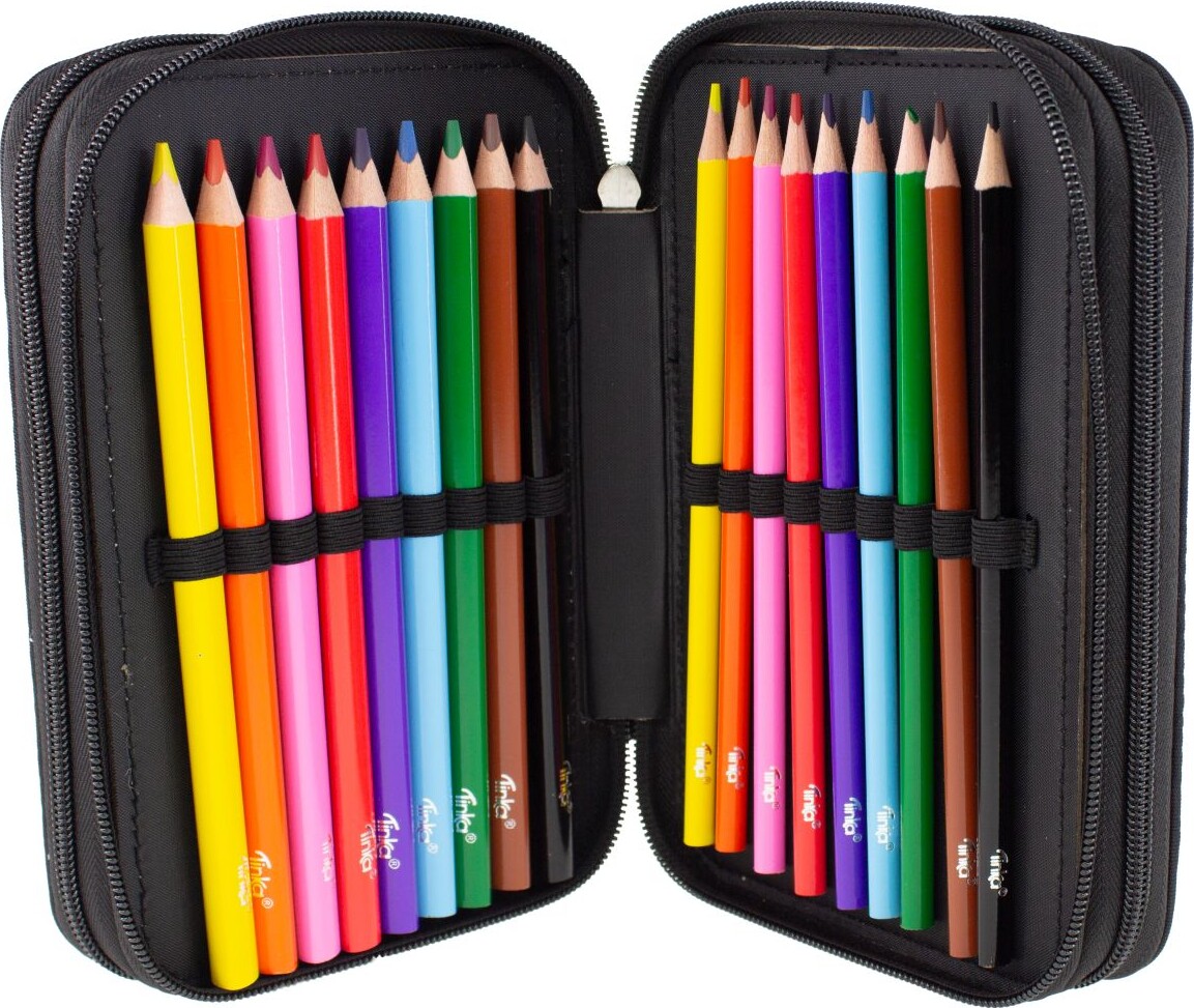 Fodbold Penalhus Med Indhold - Trippel - Sort