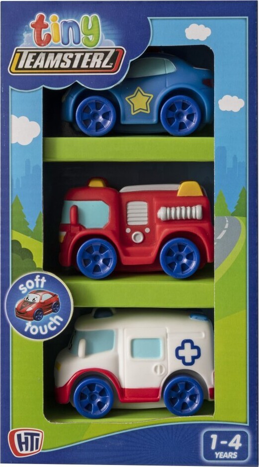 Tiny Teamsterz - Legetøjs Biler - Soft Touch - 3-Pak - Assorteret