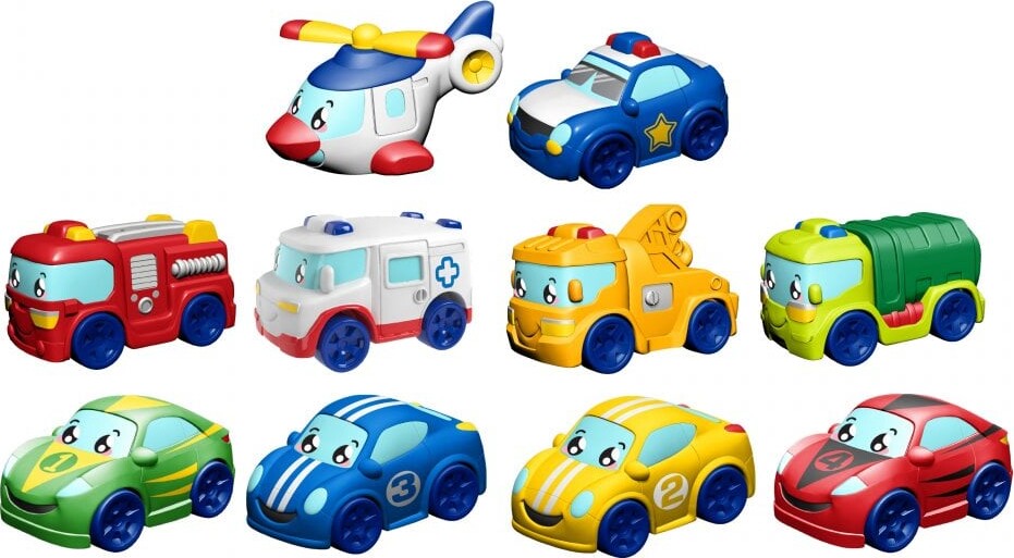 Tiny Teamsterz - Legetøjs Biler - Soft Touch - 3-Pak - Assorteret