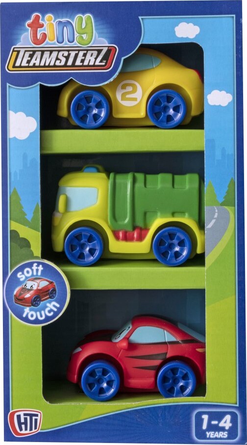 Tiny Teamsterz - Legetøjs Biler - Soft Touch - 3-Pak - Assorteret