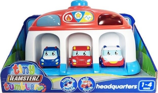 Tiny Teamsterz - Garage Med 3 Soft Touch Legetøjsbiler