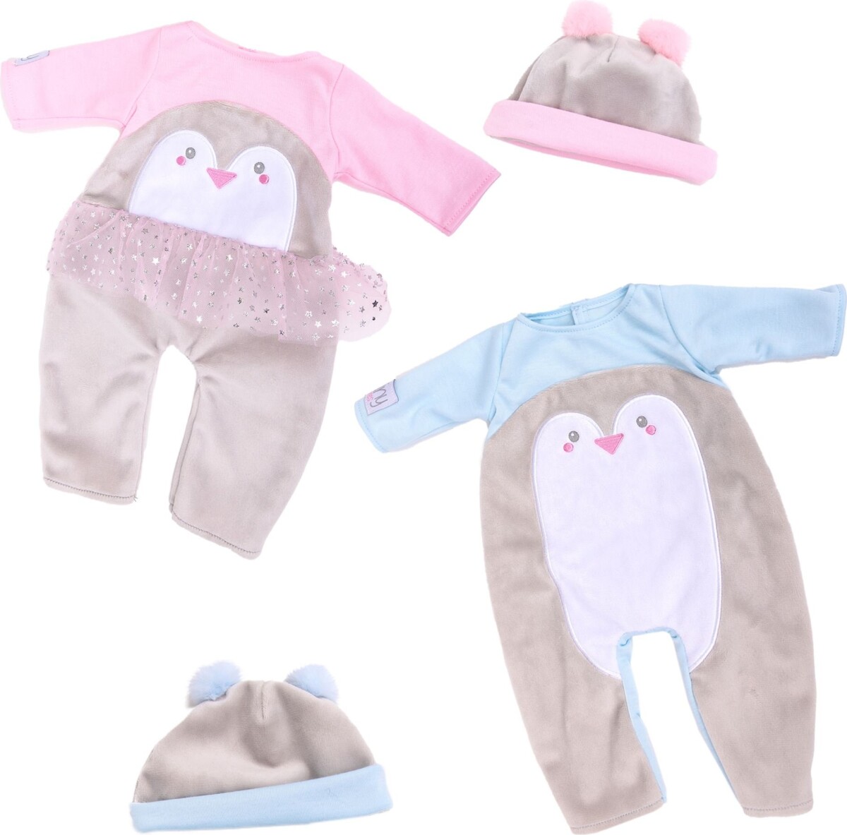 Tiny Treasures - Babytvillingedukker I Pingvin Outfit