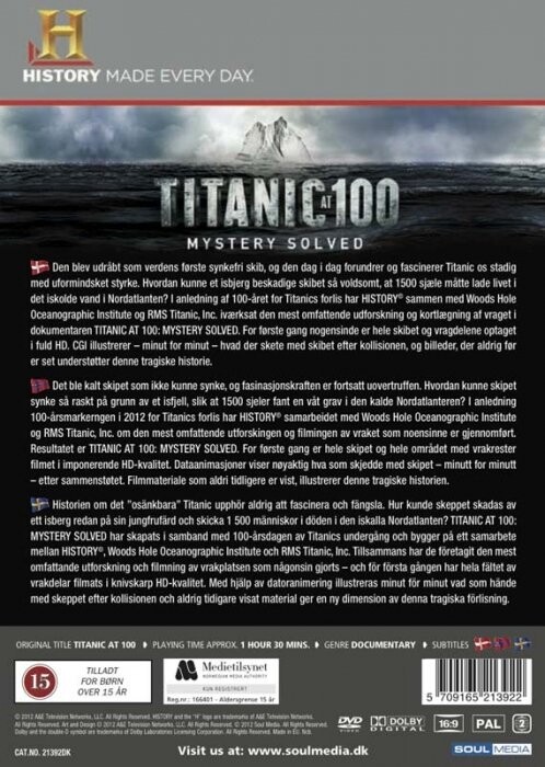 Køb Titanic At 100 - Mystery Solved - History Channel på DVD - film fra ...
