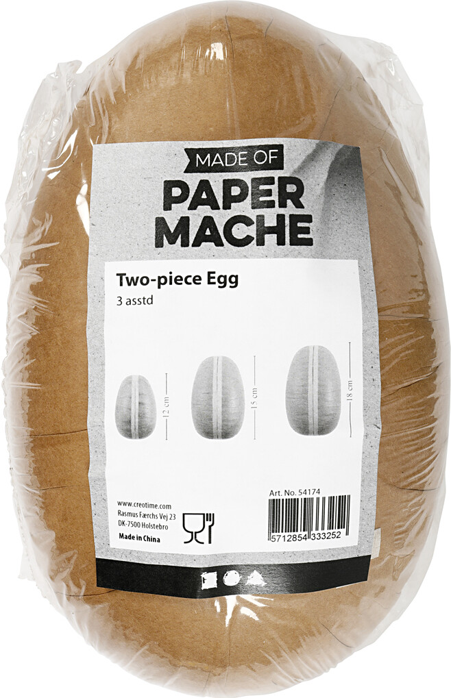To-Delte Æg - L 12 15 18 Cm - 3 Stk