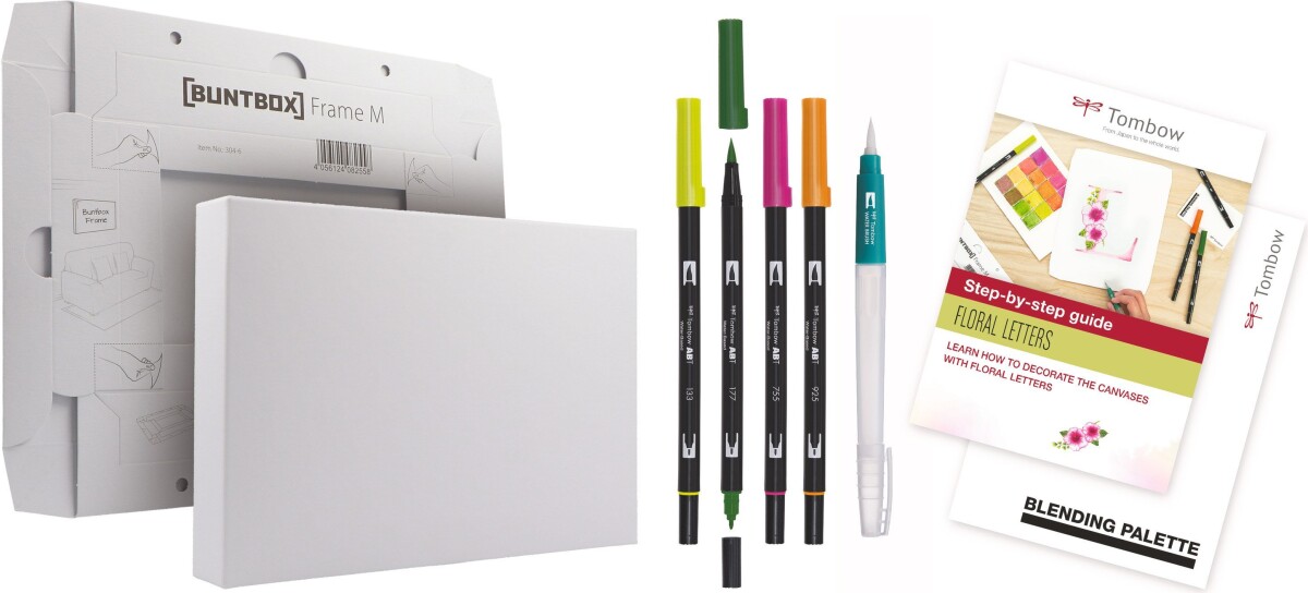 Tombow - Watercoloring Canvas Set Floral Letters
