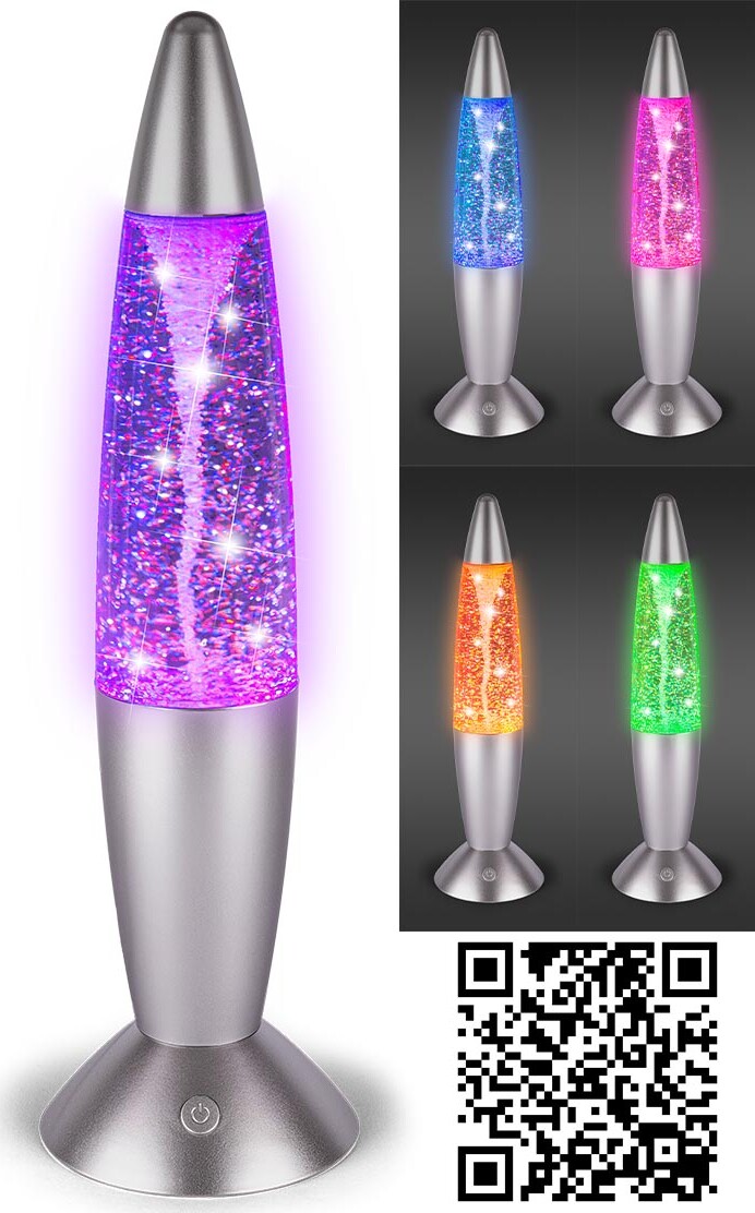 Top Light - 2-I-1 Lavalampe Glitter Tornado I Sølv - Usb - Vn 71198
