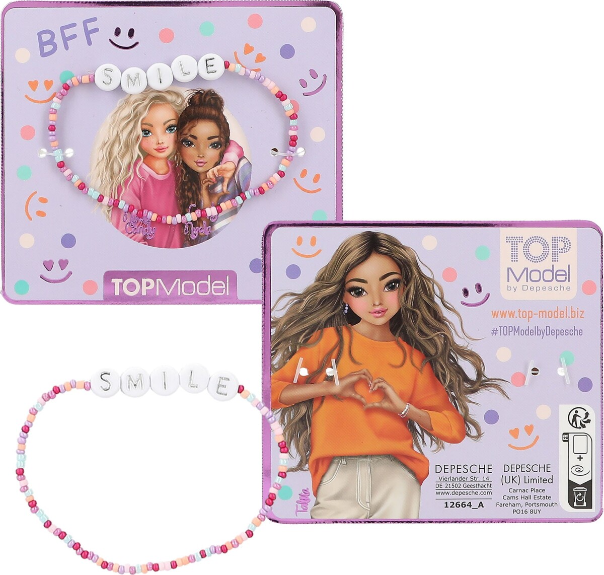 Top Model - Armbånd Med Perler Og Tekst Til Børn - Overraskelse