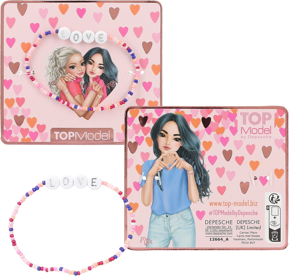 Top Model - Armbånd Med Perler Og Tekst Til Børn - Overraskelse