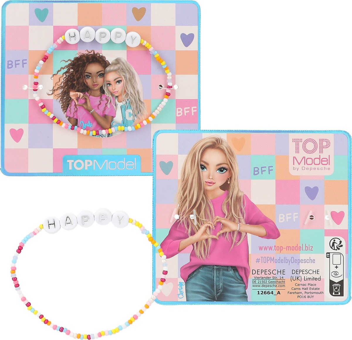 Top Model - Armbånd Med Perler Og Tekst Til Børn - Overraskelse