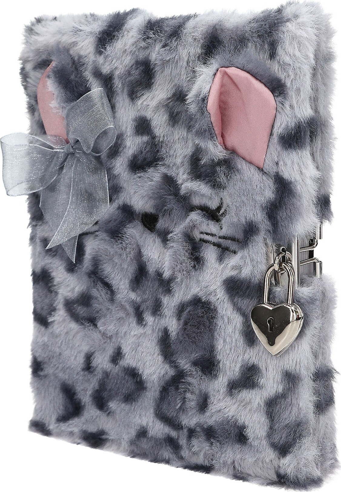 Topmodel - Dagbog Fluffy Mhjertelås Grå