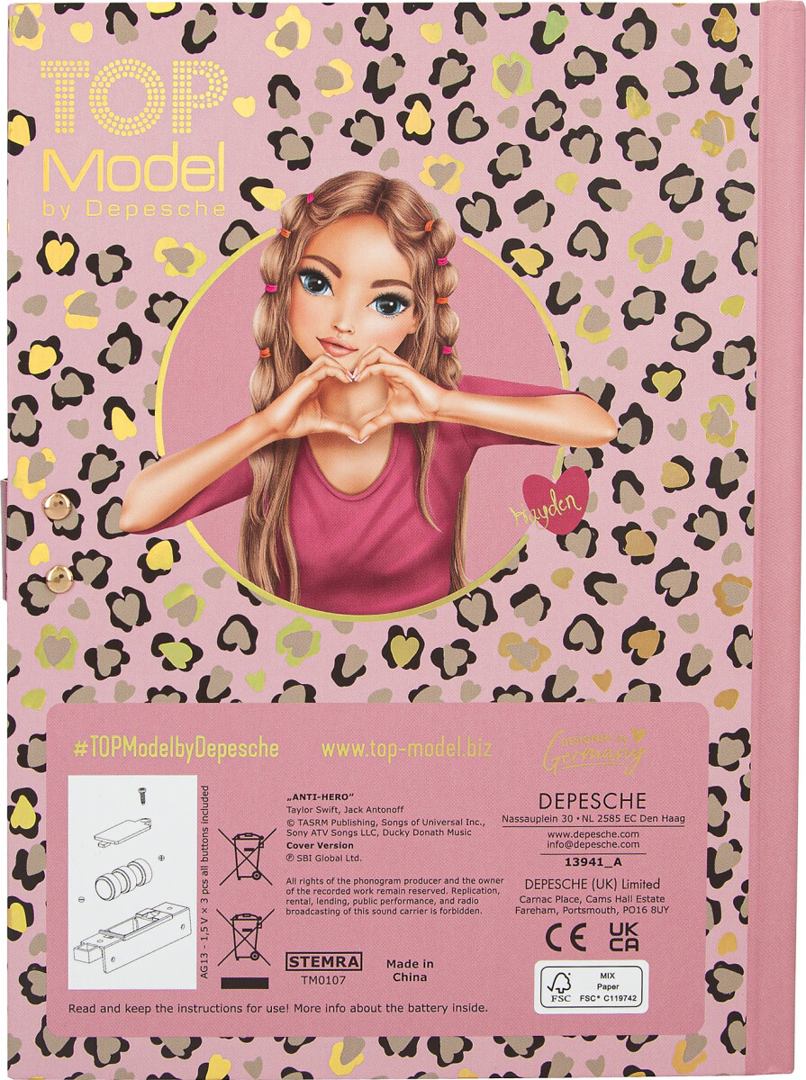 Topmodel - Dagbog Med Kode Og Musik - Leoheart