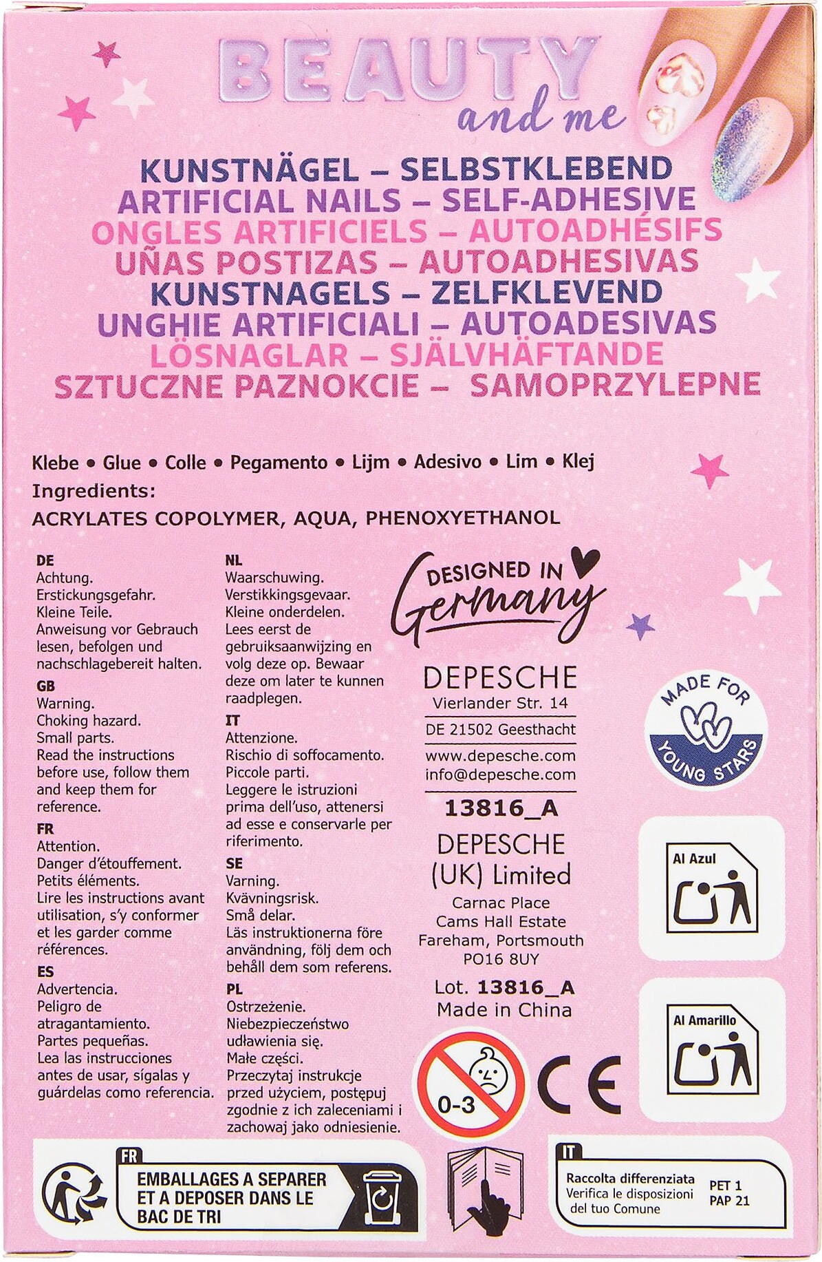 Top Model - Kunstige Negle Til Børn - Artificial Nails - 24 Stk