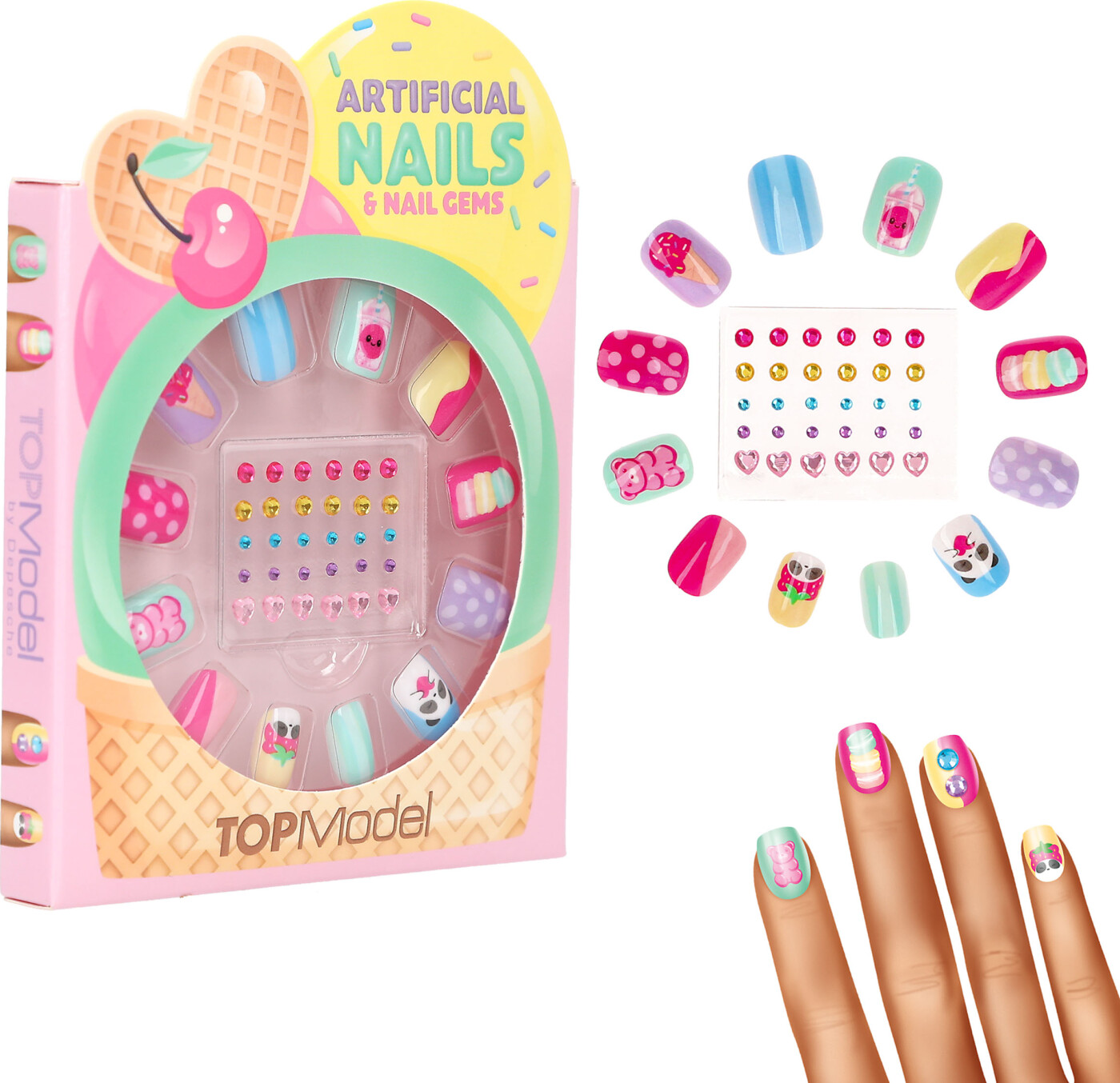 Topmodel - Deco Negle Og Krystal Sæt - Candy Glam