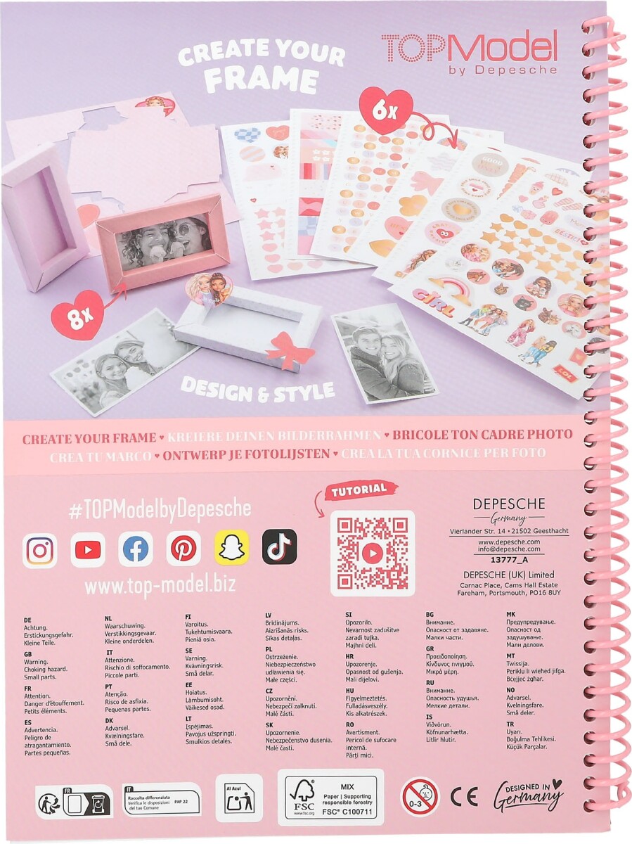 Top Model - Diy Frame Book - Diy Billedrammer Med Stickers