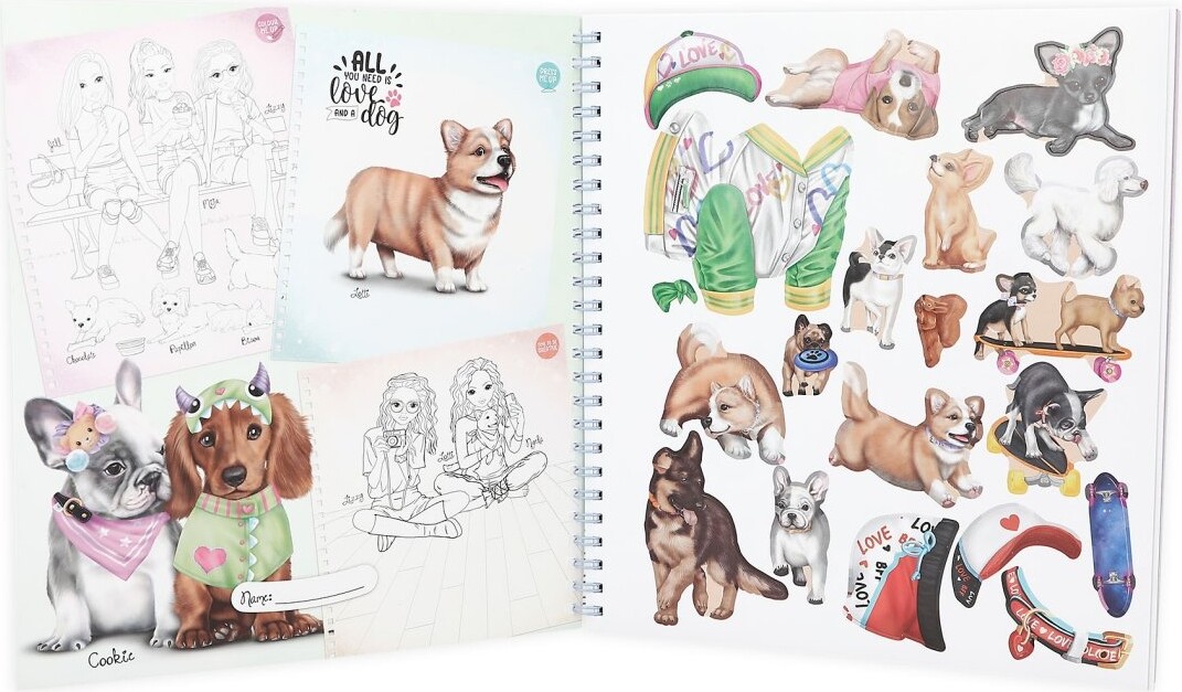 Top Model - 4-I-1 Aktivitets- Og Malebog - Doggy