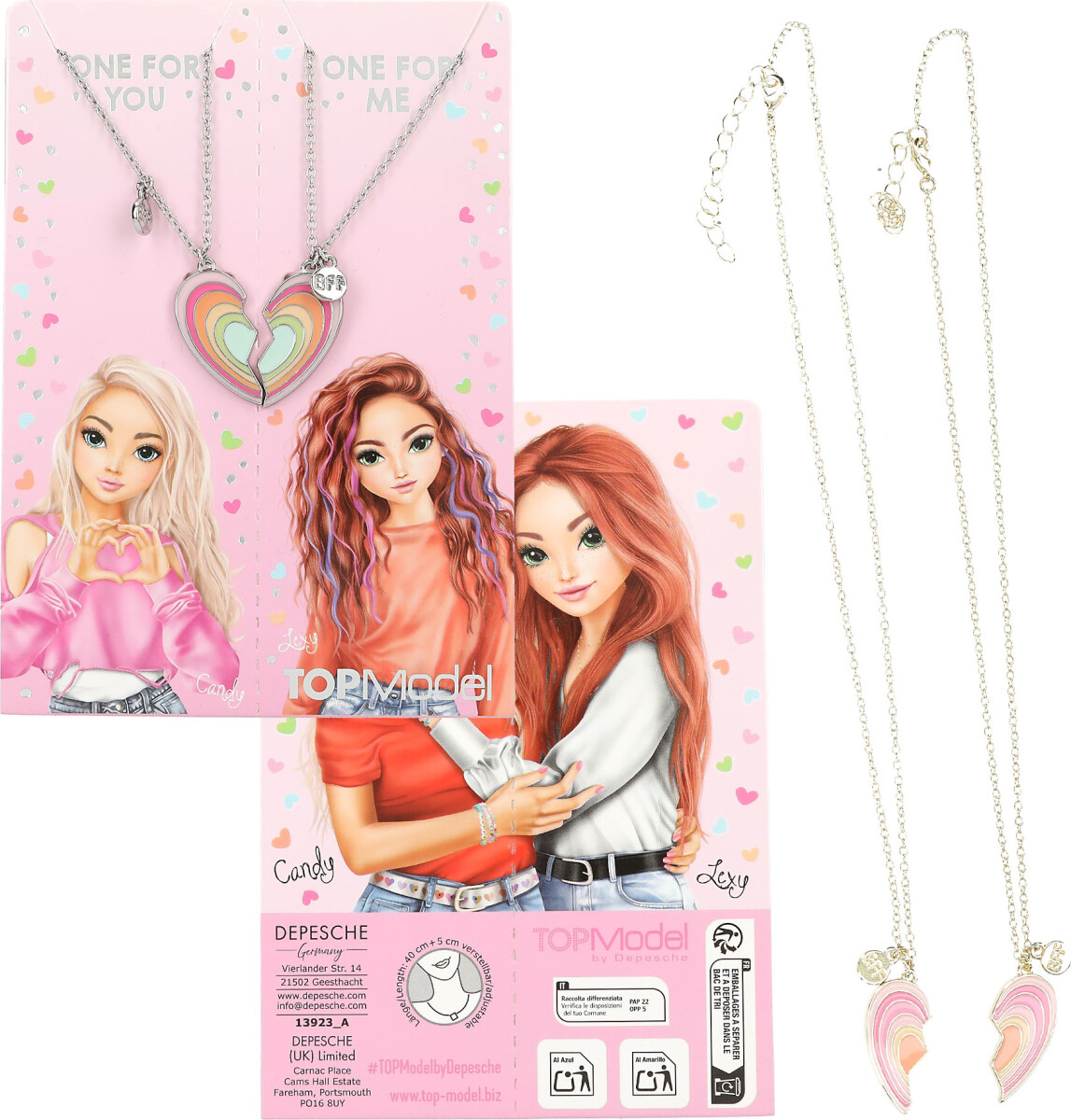 Top Model - Veninde Halskæde Sæt Til Børn - Bff Hjerte - Overraskelse