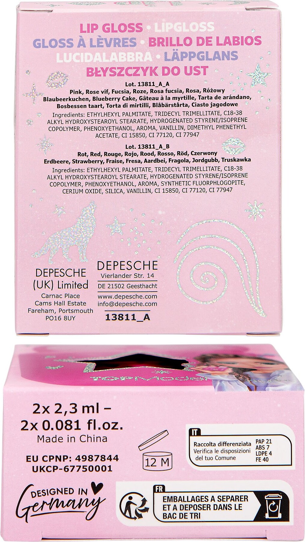 Top Model - Lip Gloss Headphone Case Sæt Til Børn