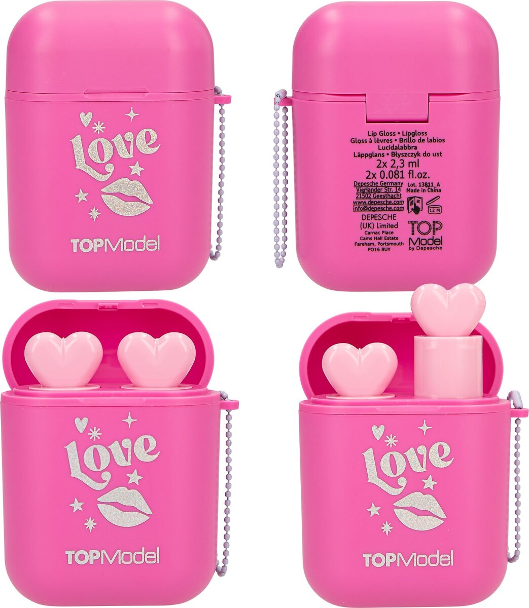 Top Model - Lip Gloss Headphone Case Sæt Til Børn