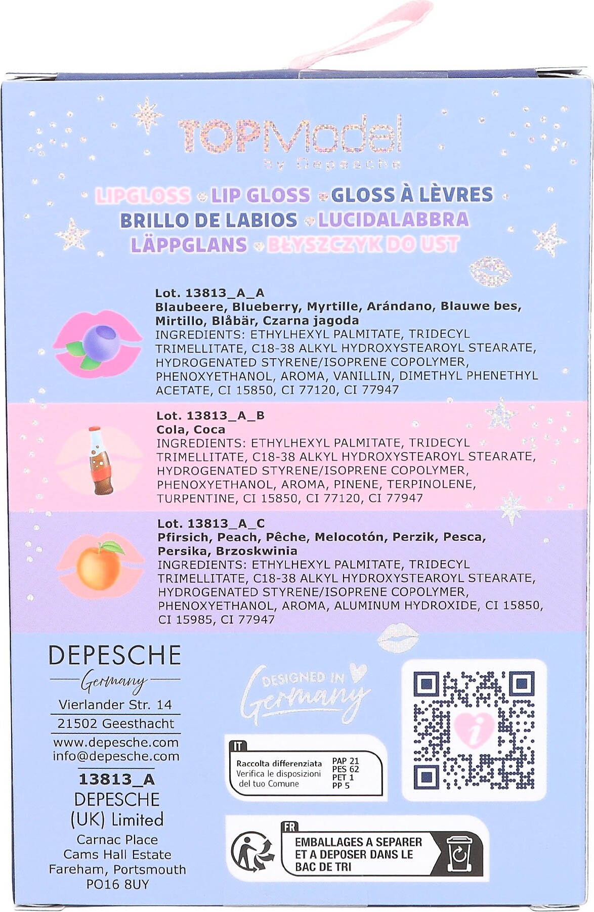 Top Model - Lipgloss Til Børn - Beauty And Me - Pink Peach - 3-Pak