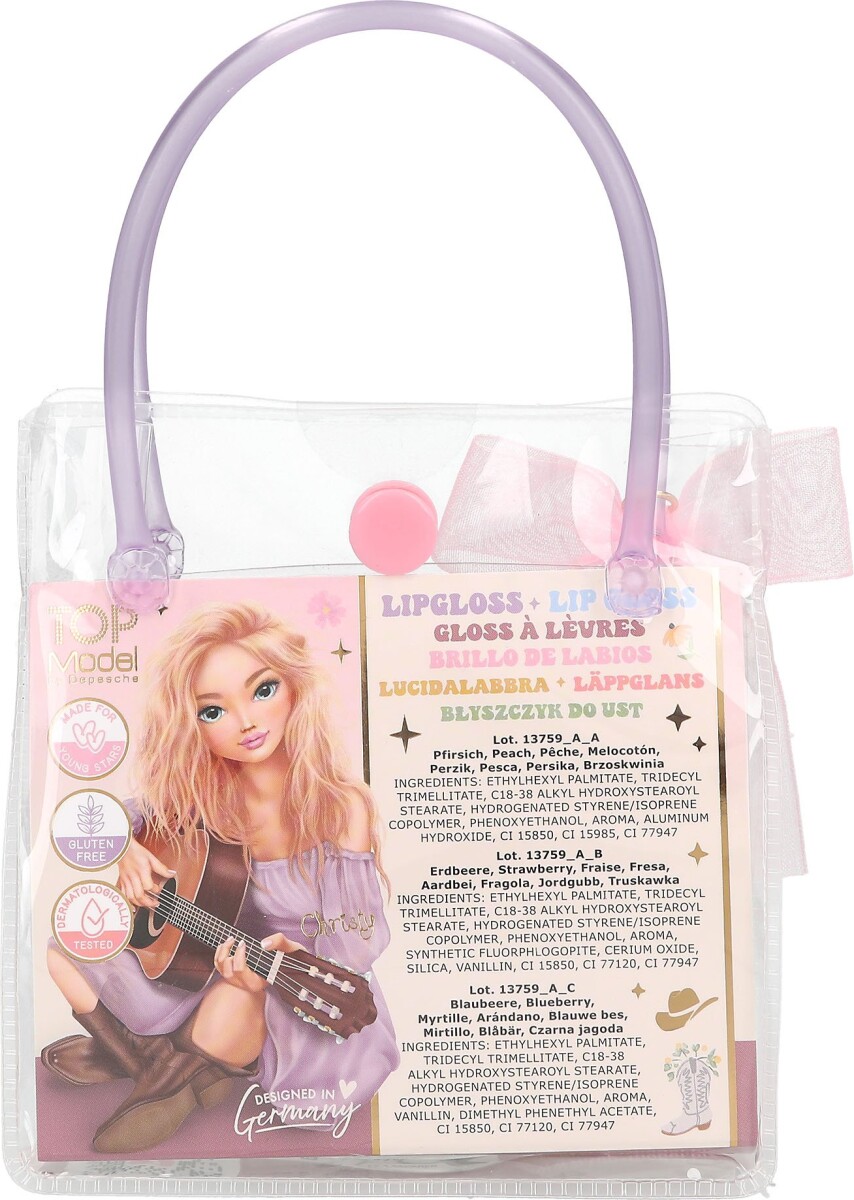 Top Model - Lipgloss Til Børn - Cowgirl - Pink Rosa Lilla - 3-Pak