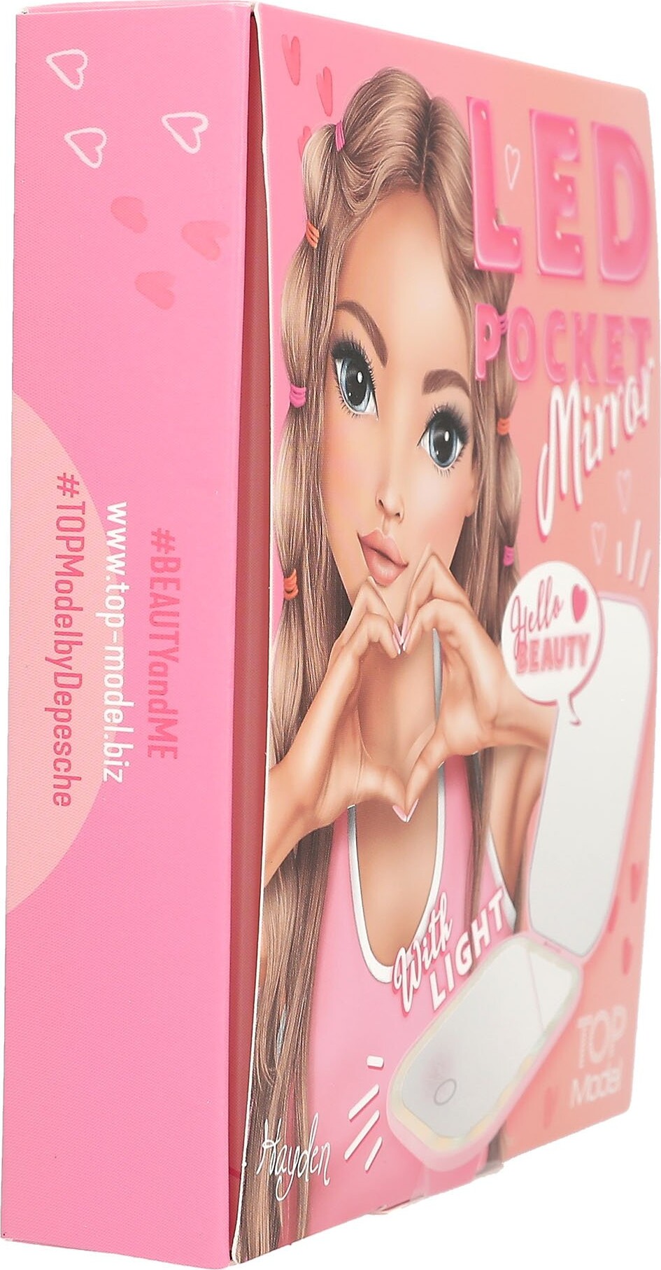 Top Model - Lomme Makeup Spejl Med Lys Til Børn - Pink