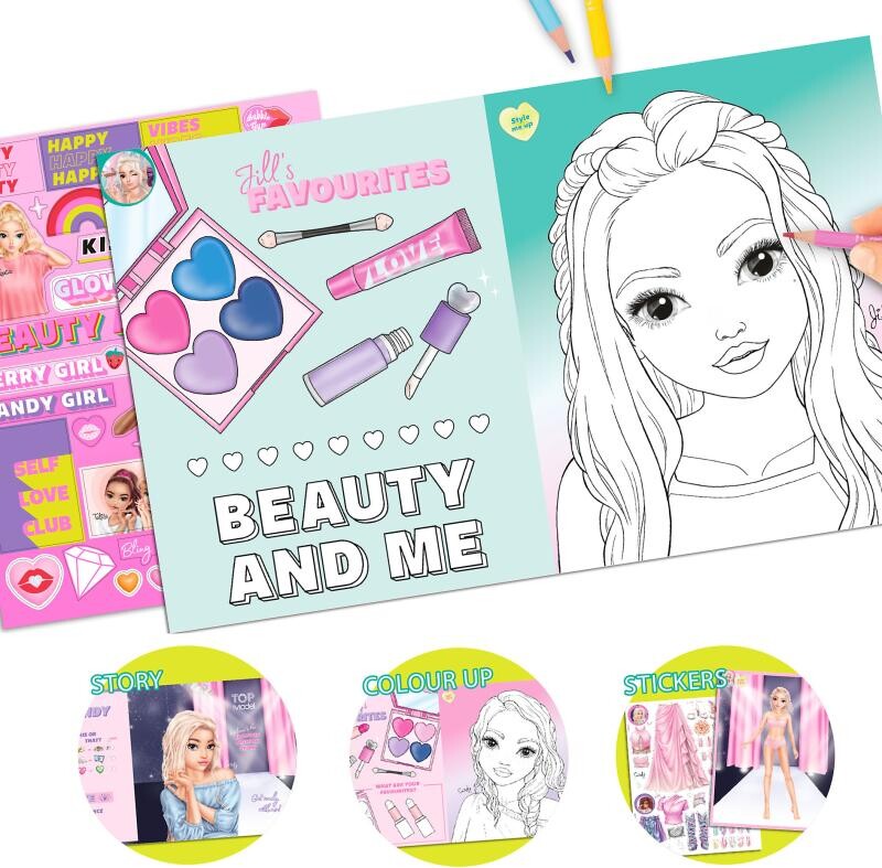 Top Model - Dagbog Og Malebog - Beauty Fun