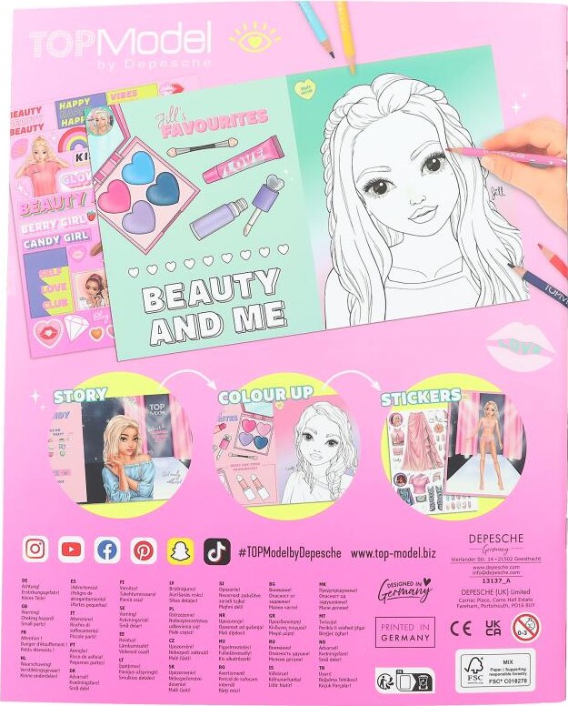 Top Model - Dagbog Og Malebog - Beauty Fun