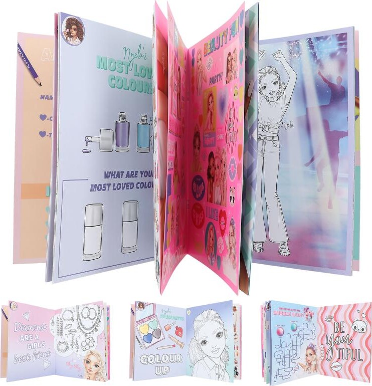 Top Model - Dagbog Og Malebog - Beauty Fun