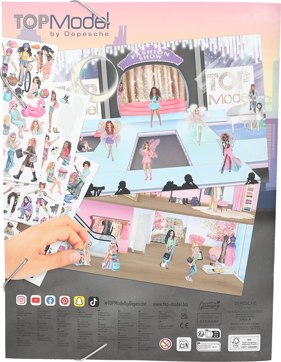 Top Model - Stickerworld Klistermærkebog - Over 220 Stickers