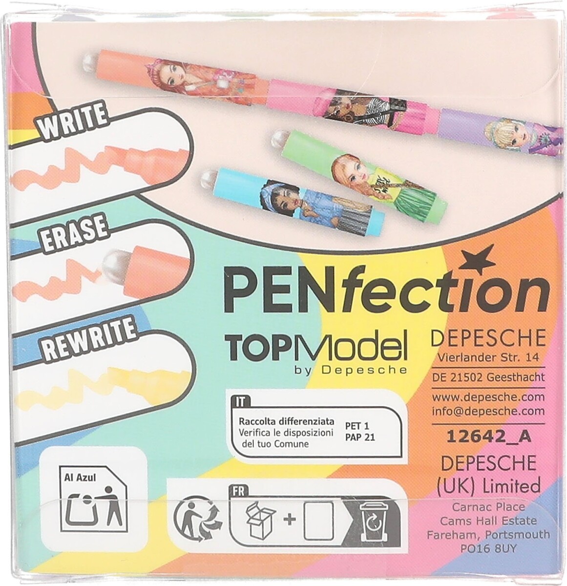 Top Model - Overstregningstuscher Mini Sæt - Viskbare - 6 Stk