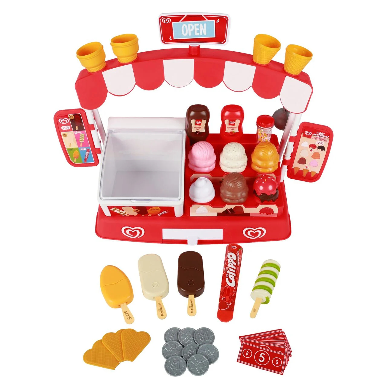 Casdon - Ice Cream Parlour Playset - Isbutik Legetøj - 35 Dele