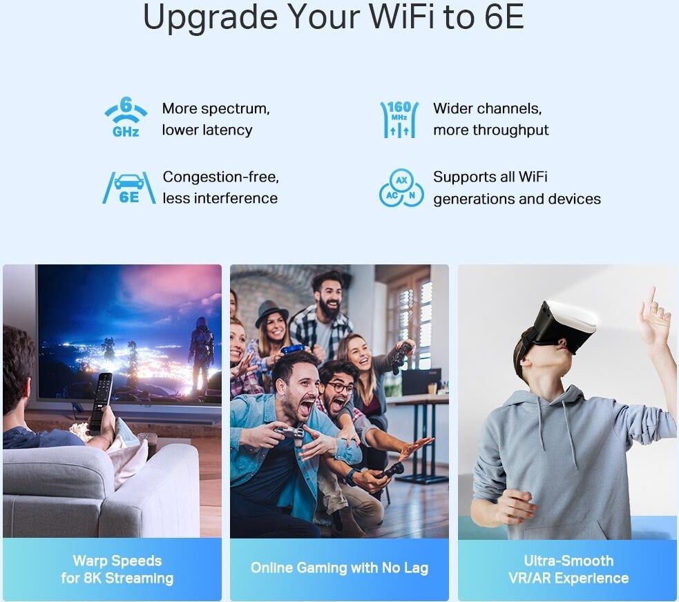 Tp-Link - Deco Xe75 Pro Axe5400 Whole-Home Mesh Wi-Fi 6E System 3-Pack