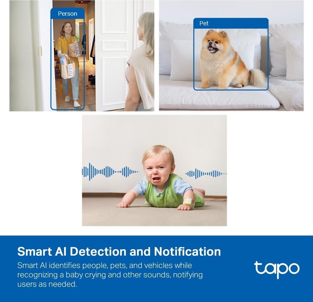 Tp-Link - Tapo Ai Home Security Wi-Fi Kamera Tapo C125