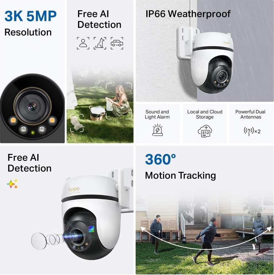 Tp-Link - Tapo C530Ws Outdoor Pantilt Security Wi-Fi Camera