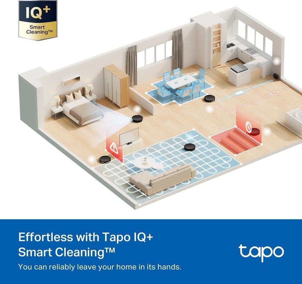 Tp-Link - Tapo Rv20 Max 5300Pa Magslim Lidar Navigation Robotstøvsuger Og