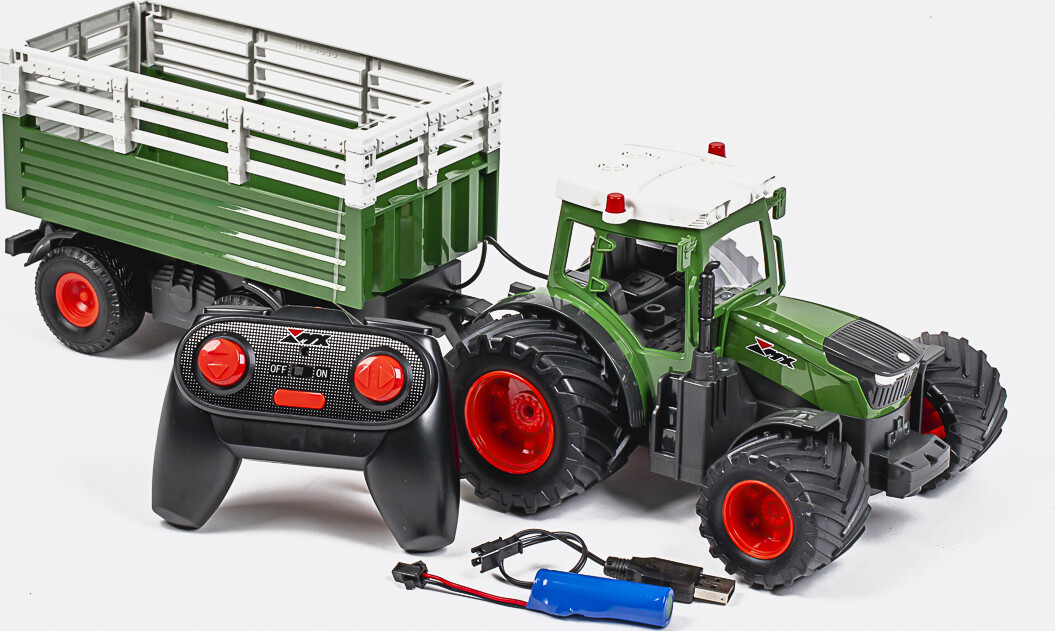 Mx - Tractor Z6951Aw - Fjernstyret Rc Traktor Med Trailer - Grøn