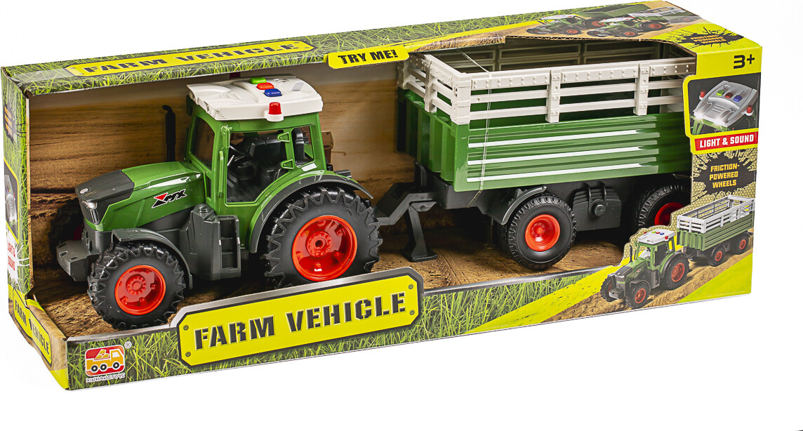 Mx - Legetøjstraktor Med Trailer - Farm Vehicle - 666-31A