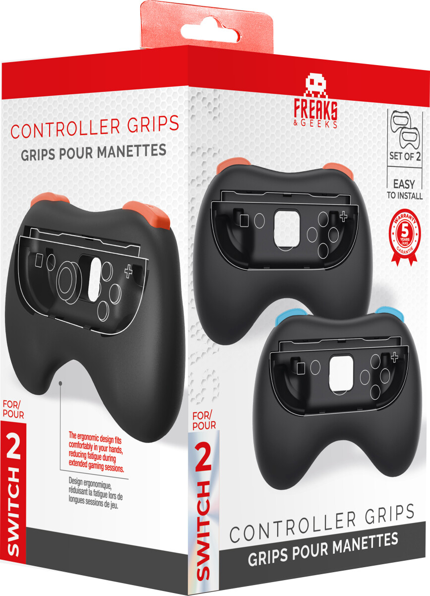 Trade Invaders - Pair Of Controller Grips For Switch 2 Joy-Cons - Black