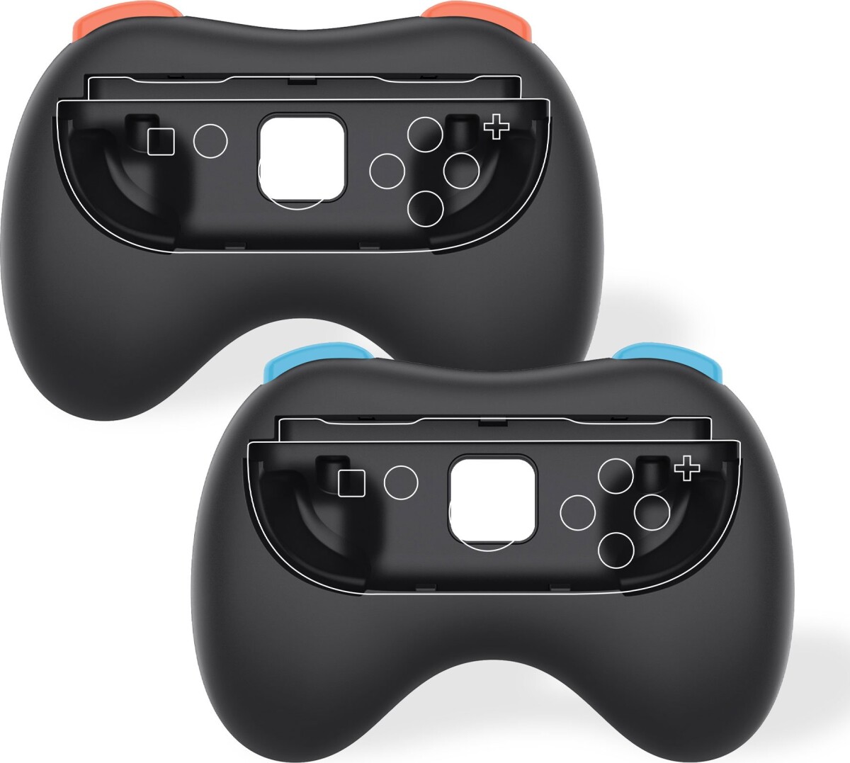 Trade Invaders - Pair Of Controller Grips For Switch 2 Joy-Cons - Black