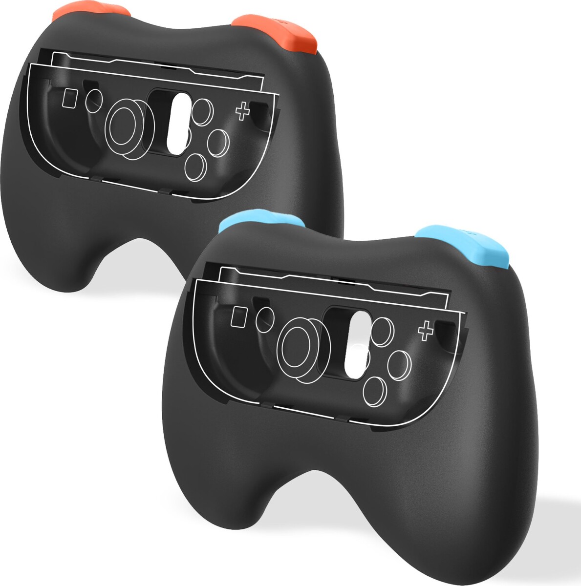 Trade Invaders - Pair Of Controller Grips For Switch 2 Joy-Cons - Black
